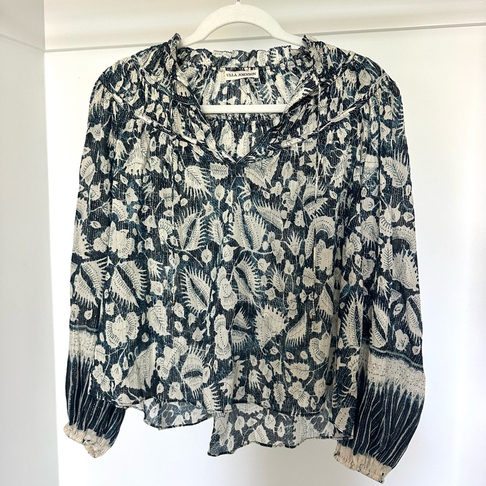 Ulla Johnson Yulia Silk Metallic Lurex Indigo